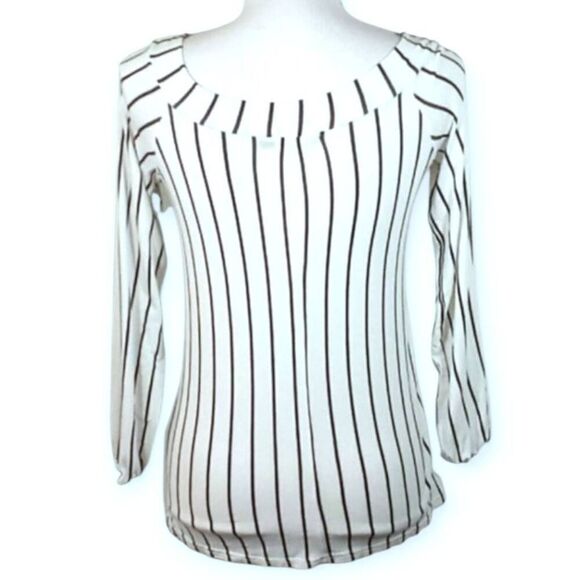 BOOHOO BLACK & WHITE STRIPE BLOUSE SZ.6 EUC - Picture 2 of 3
